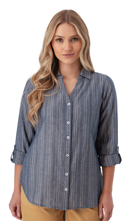 Old Ranch Blouses Old Ranch Plumas Y-Neck Shirt 13658590 Old Ranch Plumas Y-Neck Shirt