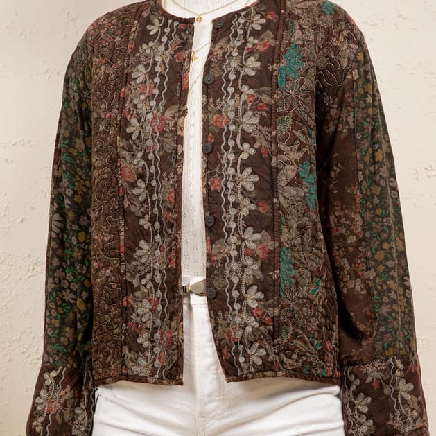 Young Threads Jackets Vintage Floral Quilted Tapestry Jacket 89841630 Vintage Floral Quilted Tapestry Jacket