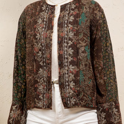 Young Threads Jackets Vintage Floral Quilted Tapestry Jacket 89841630 Vintage Floral Quilted Tapestry Jacket