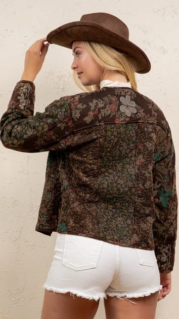 Young Threads Jackets Vintage Floral Quilted Tapestry Jacket Vintage Floral Quilted Tapestry Jacket