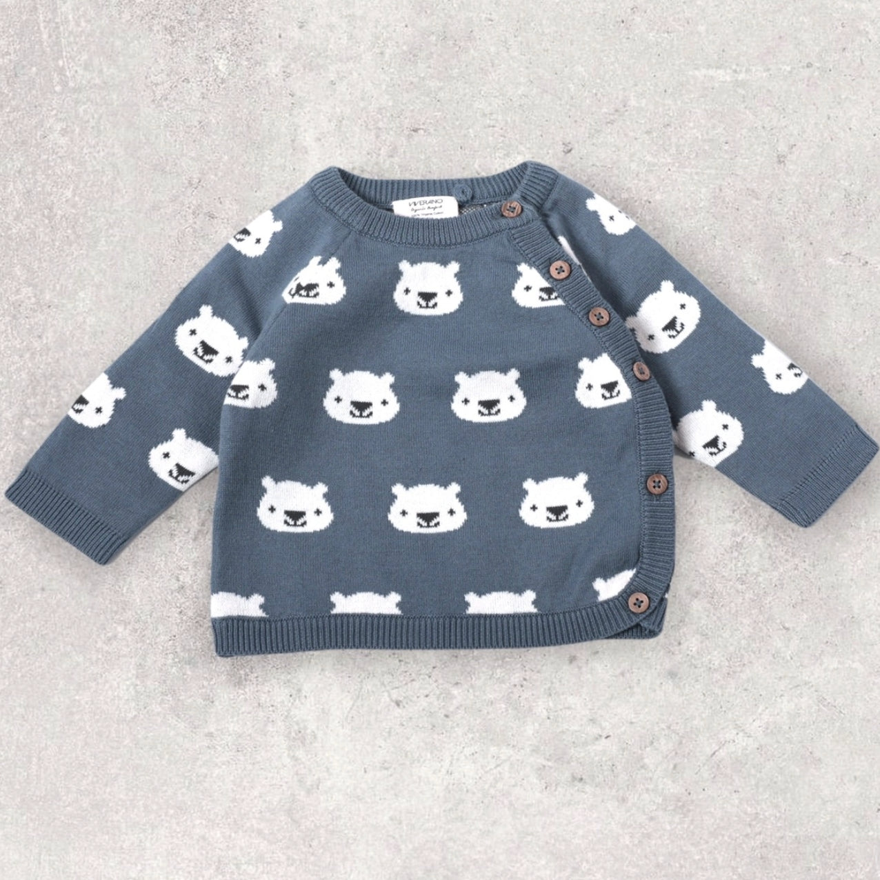 Viverano Organics  Bear Jacquard Knit Pullover Sweater - Multiple Colors