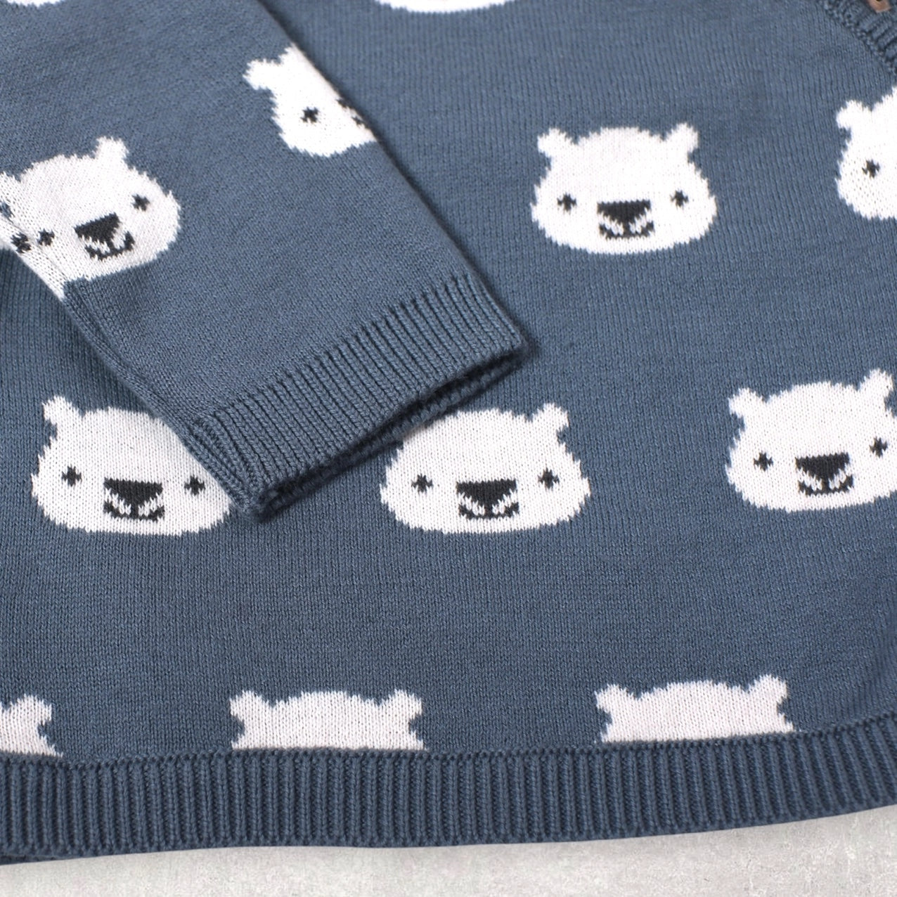 Viverano Organics  Bear Jacquard Knit Pullover Sweater