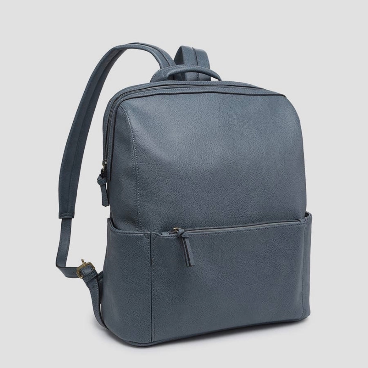 Jen & Co James Vegan Leather Backpack, Denim Blue