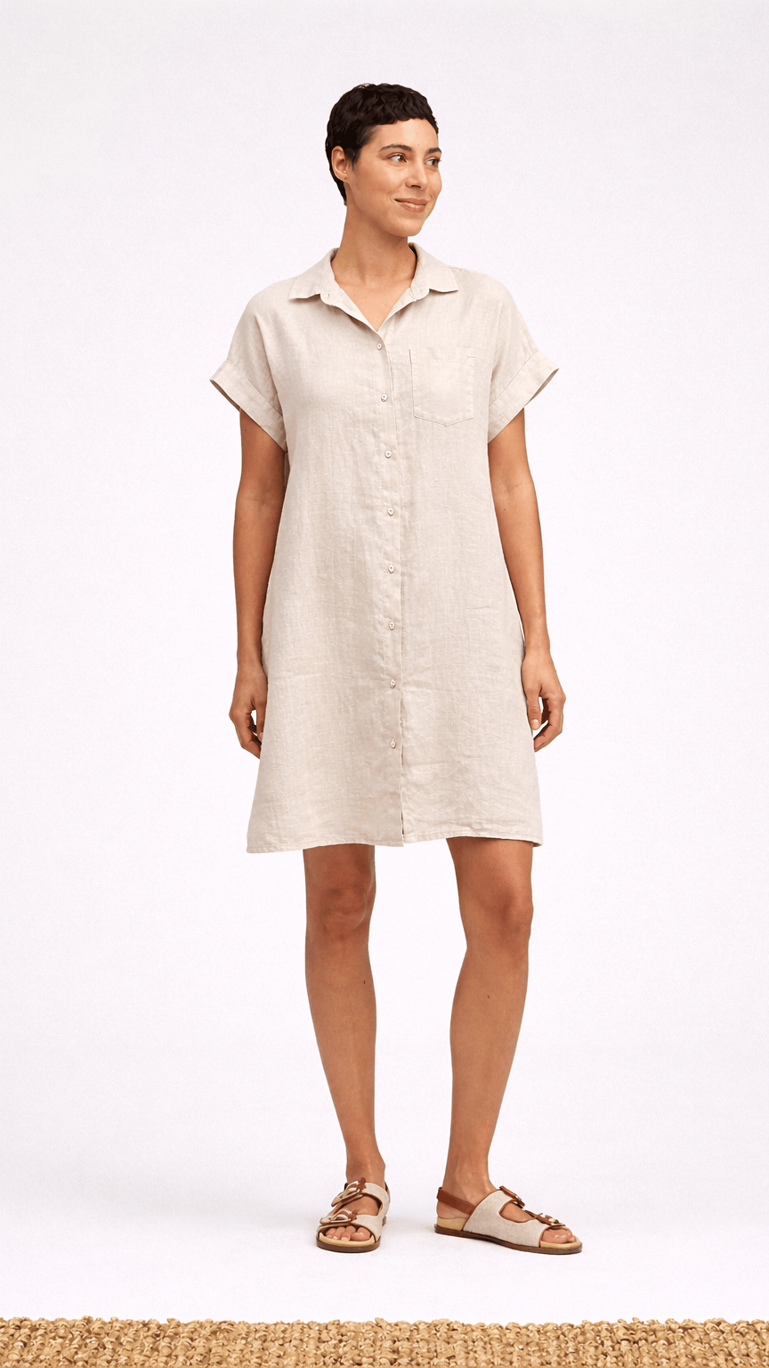 Cut Loose Dresses Cut Loose Linen Short Sleeve Shirt Dress - Multiple Colors 67511262 Cut Loose Linen Short Sleeve Shirt Dress - Multiple Colors