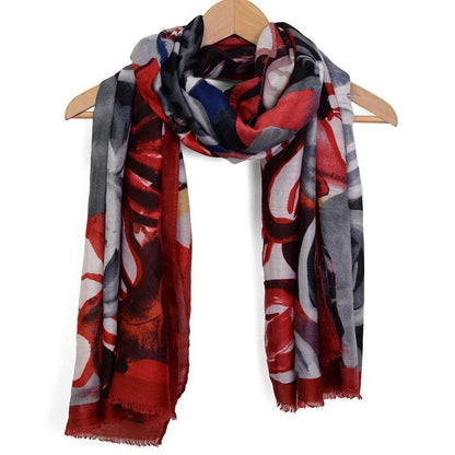 Joy Susan Scarves Joy Susan Cherry Leafy Floral Scarf 66762718 Joy Susan Cherry Leafy Floral Scarf