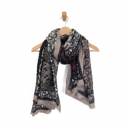 Joy Susan Scarves Joy Susan Paisley Flowers Scarf - Multiple Colors Joy Susan Paisley Flowers Scarf - Multiple Colors