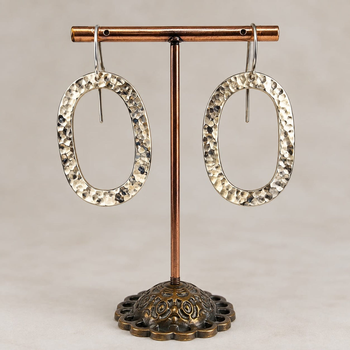 L.E. Leonard Earrings L.E. Leonard Hammered Oval Earrings 52866270 L.E. Leonard Hammered Oval Earrings