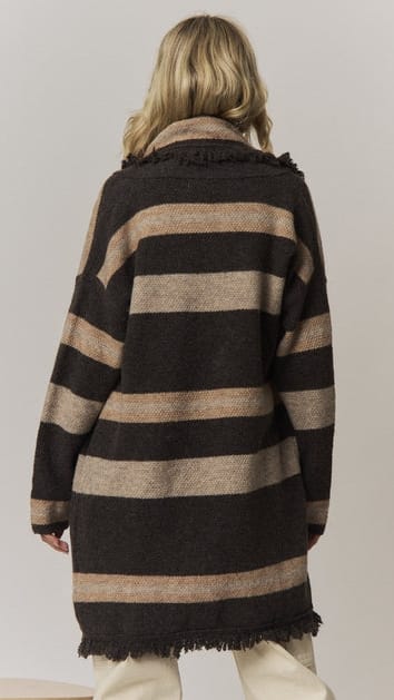 Madelyn Cardigans Boho Striped Fringe Long Cardigan Boho Striped Fringe Long Cardigan