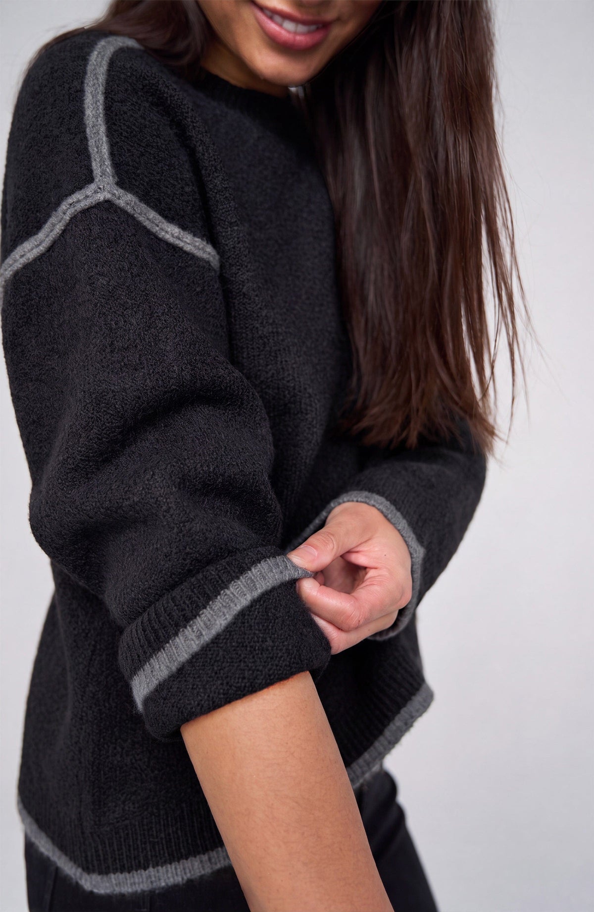 Liverpool Sweaters Liverpool Crew Neck Sweater with Tulip Hem Liverpool Crew Neck Sweater with Tulip Hem