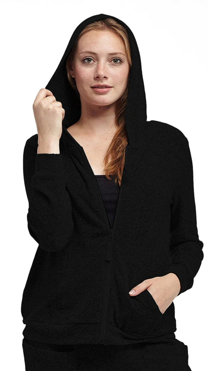 La Cera Fleece Zip Hoodie, Black