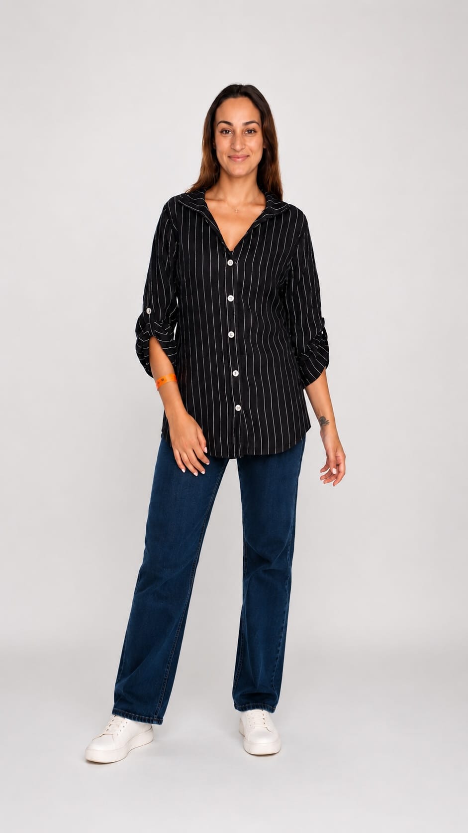 Amorosa Tops Amorosa Pinstripe Linen Shirt Amorosa Pinstripe Linen Shirt