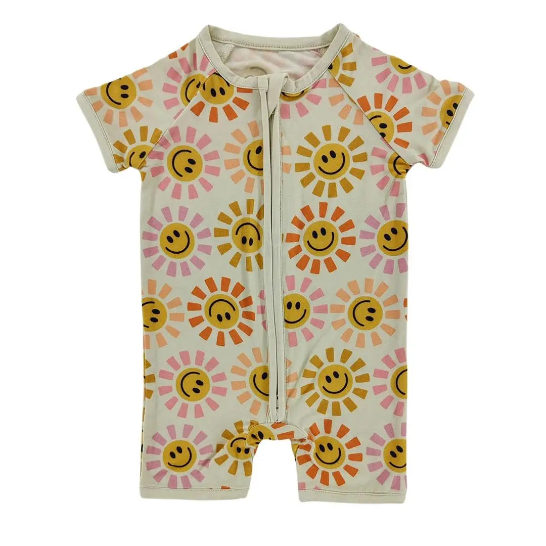 Little One Shop Children's Clothing Little One Shop Short Bamboo Romper - Multiple Prints Little One Shop Short Bamboo Romper - Multiple Prints