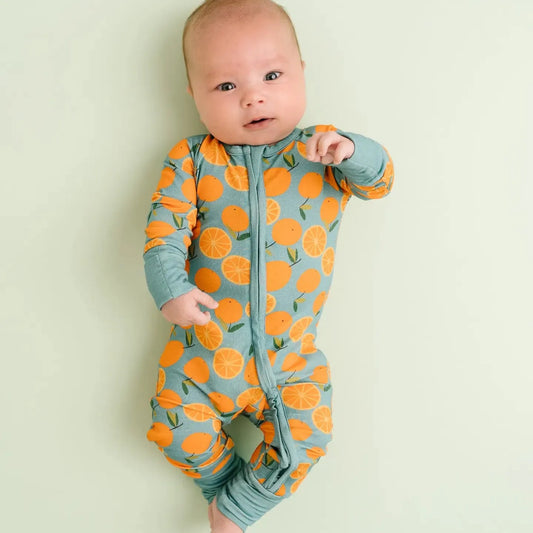Little One Shop Bamboo Sleeper Long sleeve footie onesie with fold over cuff on hands and feet that help prevent accidental scratches and keep babies warmer, 2 way lined zipper for easy on/off and tagless for sensitive skin&nbsp;
