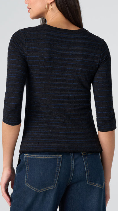 Liverpool Tops Liverpool 3/4 Sleeve Crew Neck Knit Top Liverpool 3/4 Sleeve Crew Neck Knit Top