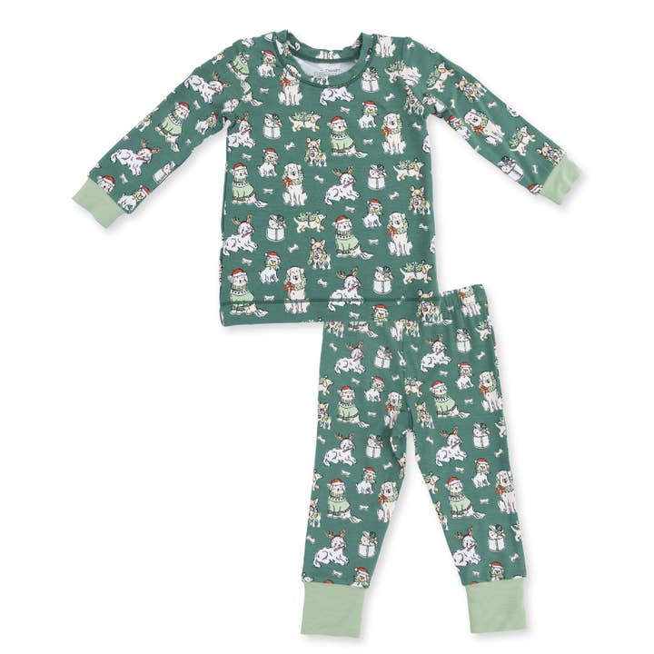 Angel Dear Children's Clothing Angel Dear Christmas Dog Long Sleeve Loungewear Set -Multiple Colors 62876638 Angel Dear Christmas Dog Long Sleeve Loungewear Set -Multiple Colors