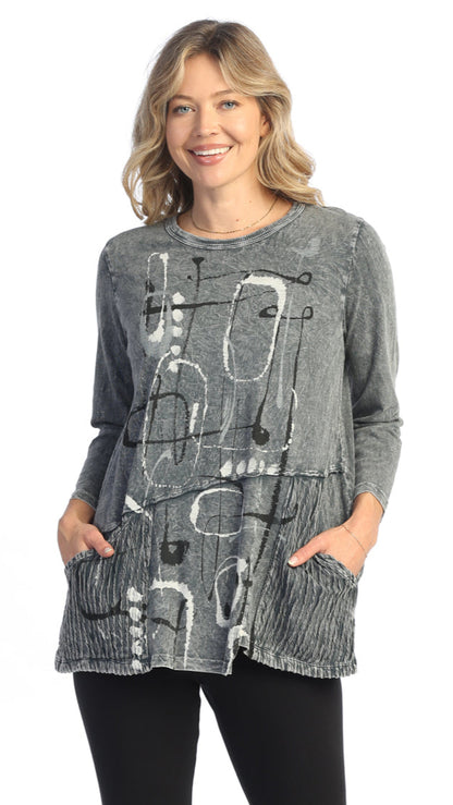 Jess & Jane Mineral Wash Jersey Contrast Tunic