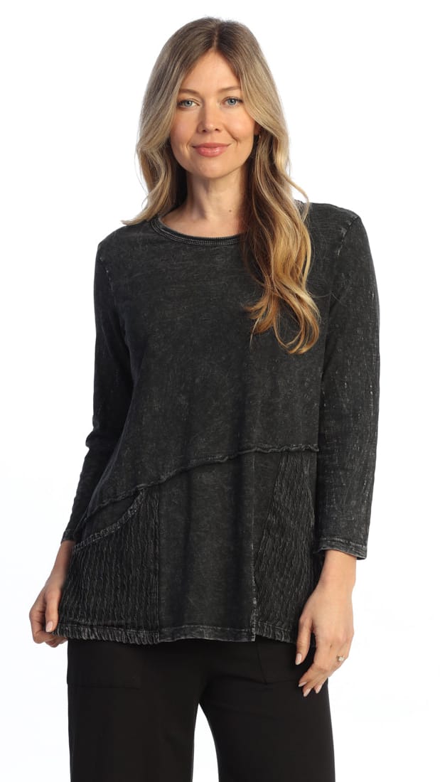 Jess & Jane Tunics Jess & Jane Mineral Wash Tunic Top with Patch Pockets Jess & Jane Mineral Wash Tunic Top with Patch Pockets
