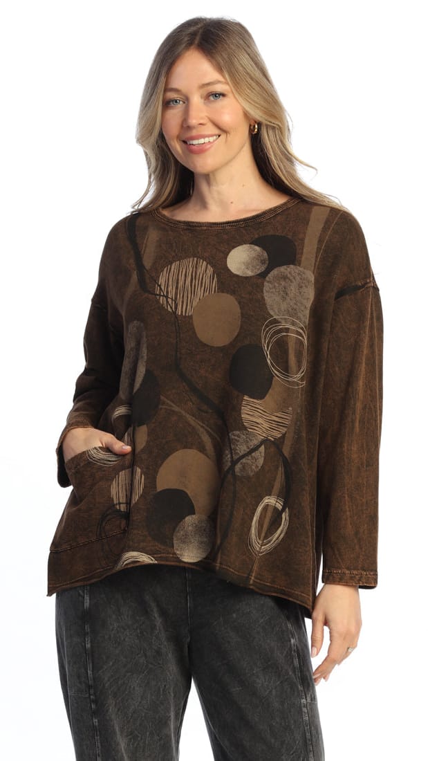 Jess & Jane Tops Jess & Jane Mineral Wash Drop Shoulder Thermal Pocket Top 32486110 Jess & Jane Mineral Wash Drop Shoulder Thermal Pocket Top