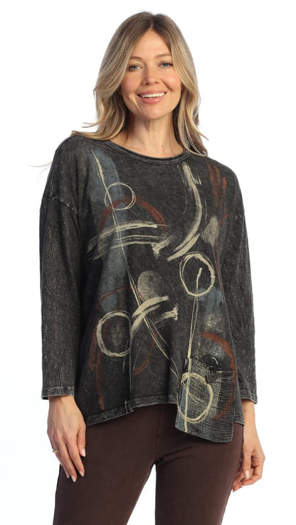 Jess & Jane Tunics Jess & Jane Mineral Wash Dreamscape Tunic with Pocket 40809182 Jess & Jane Mineral Wash Dreamscape Tunic with Pocket