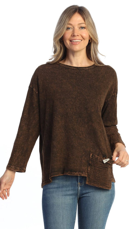 Jess & Jane Tunics Jess & Jane Mineral Wash Tunic with Patch Pocket - Multiple Colors Jess & Jane Mineral Wash Tunic with Patch Pocket - Multiple Colors