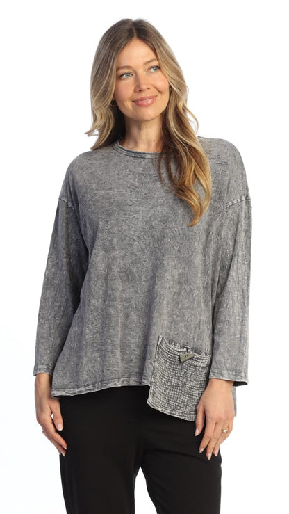 Jess & Jane Tunics Jess & Jane Mineral Wash Tunic with Patch Pocket - Multiple Colors Jess & Jane Mineral Wash Tunic with Patch Pocket - Multiple Colors