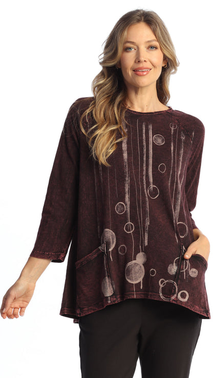Jess & Jane Mineral Wash Patch Pocket Tunic - Multiple Prints