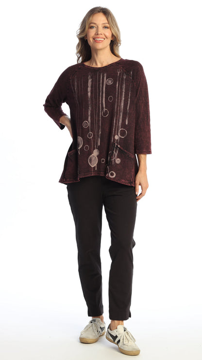 Jess & Jane Mineral Wash Patch Pocket Tunic - Multiple Prints