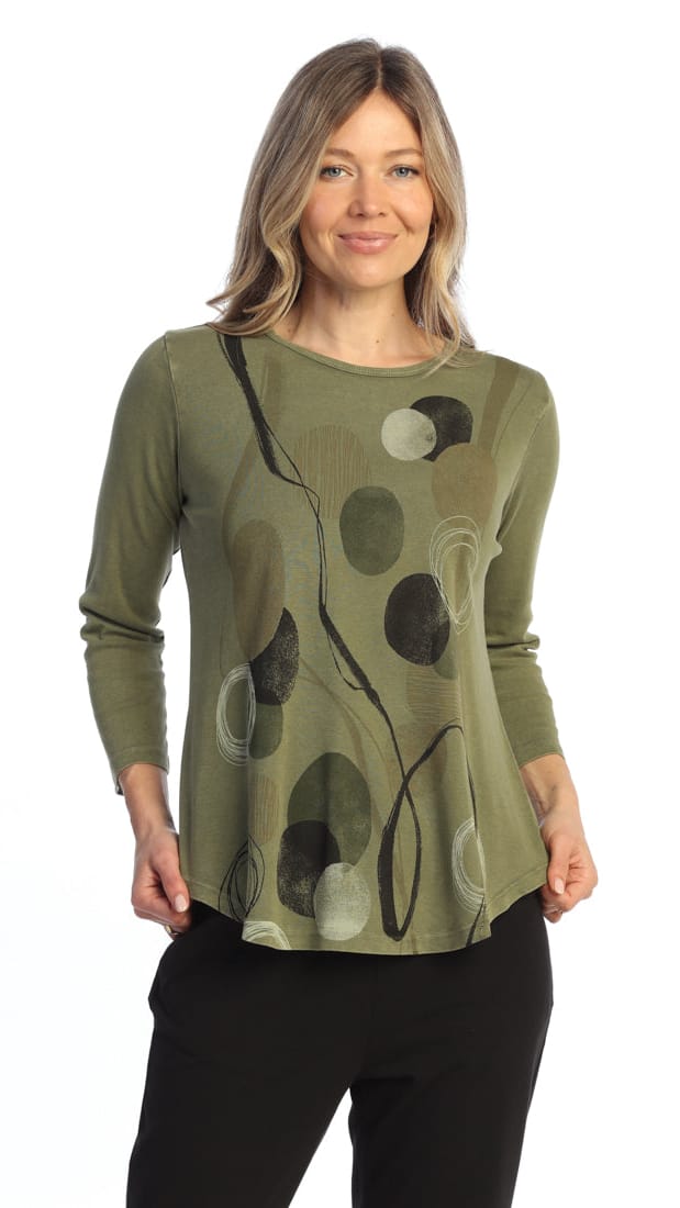 Jess & Jane Tops Jess & Jane Mineral Wash Dream Dot Baby Rib Top Jess & Jane Mineral Wash Dream Dot Baby Rib Top