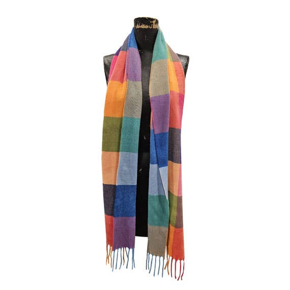 Mediterranean Concepts Scarves Med. Concepts Large Bright Block Check Scarf 00795102 Med. Concepts Large Bright Block Check Scarf