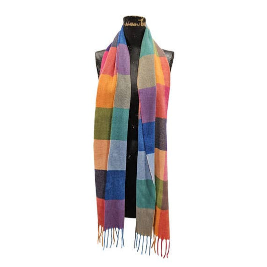 Mediterranean Concepts Scarves Med. Concepts Large Bright Block Check Scarf 00795102 Med. Concepts Large Bright Block Check Scarf