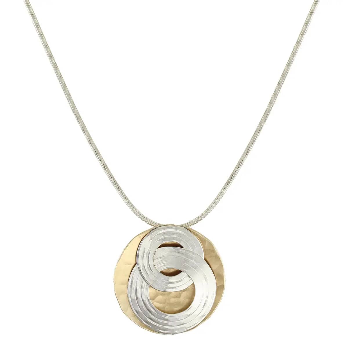 Marjorie Baer Necklaces Marjorie Baer Interlocking Rings and Disc Necklace - N1543D Marjorie Baer Interlocking Rings and Disc Necklace - N1543D