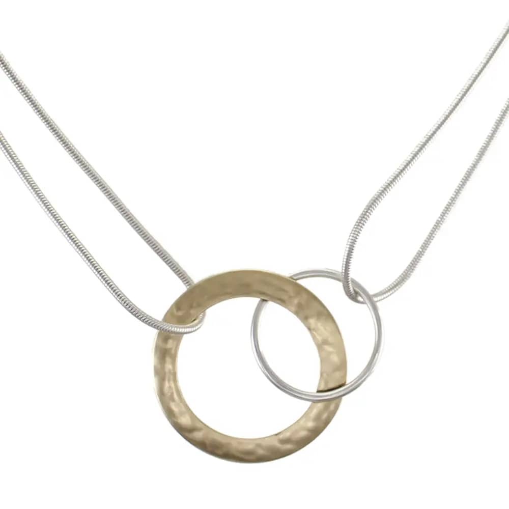 Marjorie Baer Necklaces Marjorie Baer Interlocking Wide and Thin Rings Necklace - N0383D Marjorie Baer Interlocking Wide and Thin Rings Necklace - N0383D