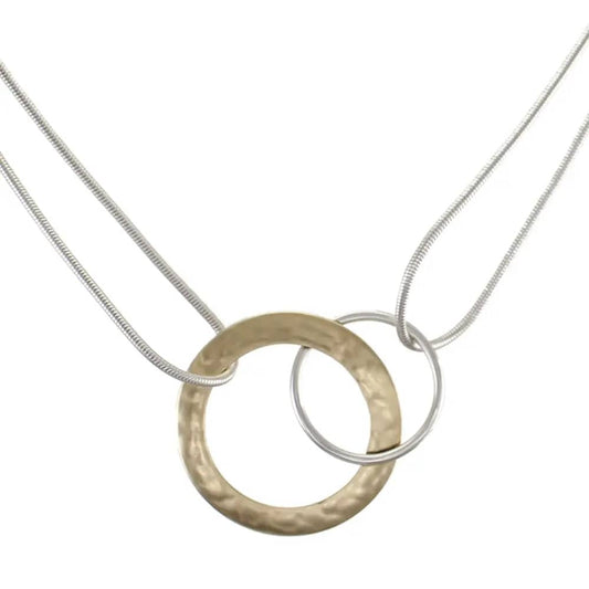 Marjorie Baer Necklaces Marjorie Baer Interlocking Wide and Thin Rings Necklace - N0383D Marjorie Baer Interlocking Wide and Thin Rings Necklace - N0383D