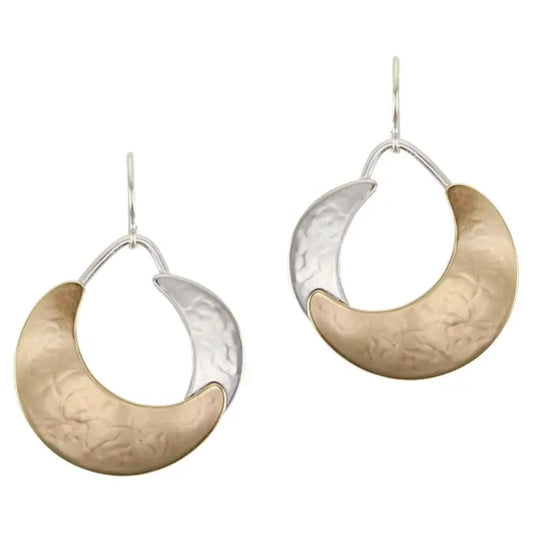 Marjorie Baer Earrings Marjorie Baer Large Layered Crescents Wire Earrings - E1318DW Marjorie Baer Large Layered Crescents Wire Earrings - E1318DW