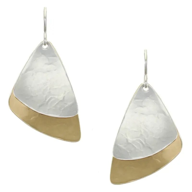 Marjorie Baer Earrings Marjorie Baer Large Layered and Dished Triangles Wire Earrings - E1150DW Marjorie Baer Large Layered and Dished Triangles Wire Earrings - E1150DW