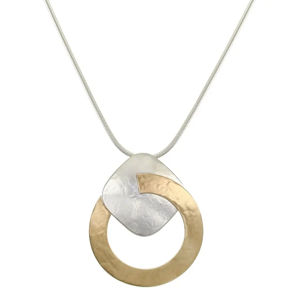 Marjorie Baer Necklaces Marjorie Baer Large Ring with Rounded Square Necklace N0968D Marjorie Baer Large Ring with Rounded Square Necklace N0968D