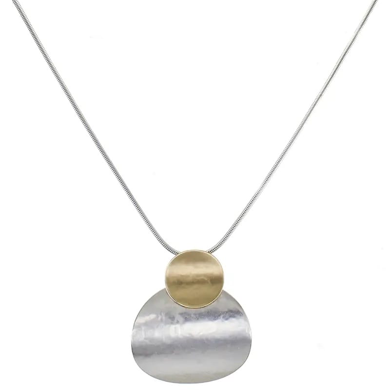 Marjorie Baer Necklaces Marjorie Baer Layered Curved Discs Necklace - N0337D Marjorie Baer Layered Curved Discs Necklace - N0337D