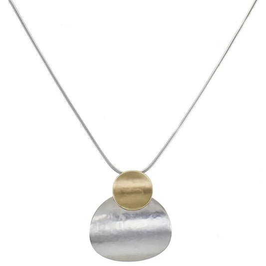 Marjorie Baer Necklaces Marjorie Baer Layered Curved Discs Necklace - N0337D Marjorie Baer Layered Curved Discs Necklace - N0337D