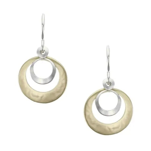 Marjorie Baer Earrings Marjorie Baer Layered Cutout Discs Wire Earrings - E9420DW Marjorie Baer Layered Cutout Discs Wire Earrings - E9420DW
