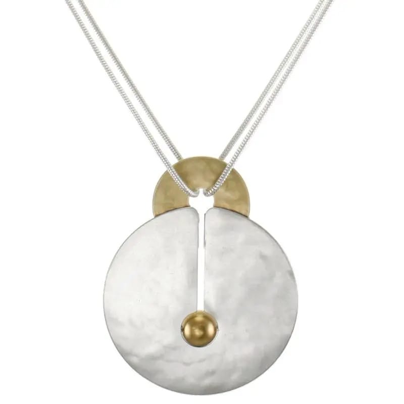 Marjorie Baer Necklaces Marjorie Baer Layered Discs with Spherical Metal Bead Necklace - N8075D Marjorie Baer Layered Discs with Spherical Metal Bead Necklace - N8075D