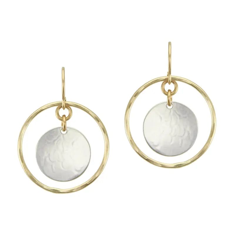 Marjorie Baer Earrings Marjorie Baer Medium Hanging Disc Wire Earrings - E1712RDW Marjorie Baer Medium Hanging Disc Wire Earrings - E1712RDW