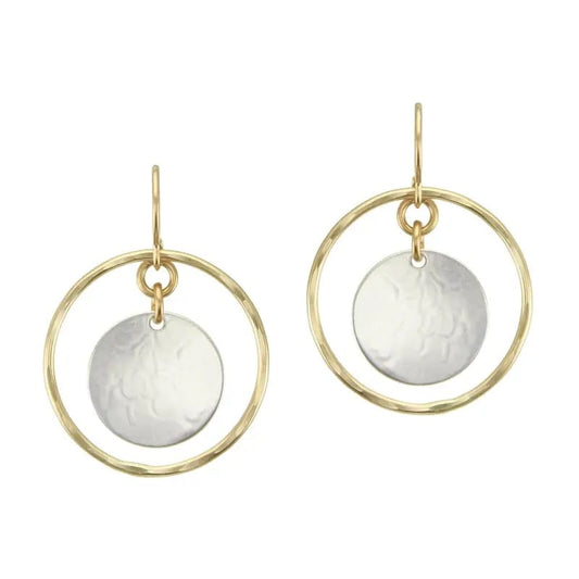 Marjorie Baer Earrings Marjorie Baer Medium Hanging Disc Wire Earrings - E1712RDW Marjorie Baer Medium Hanging Disc Wire Earrings - E1712RDW