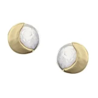 Marjorie Baer Earrings Marjorie Baer Mini Crescent Over Disc Post Earrings - E1628DP Marjorie Baer Mini Crescent Over Disc Post Earrings - E1628DP