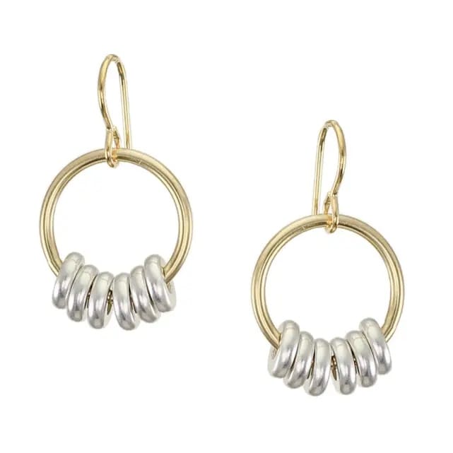 Marjorie Baer Earrings Marjorie Baer Ring with Beads Wire Earrings - E0746DW Marjorie Baer Ring with Beads Wire Earrings - E0746DW
