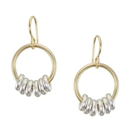 Marjorie Baer Earrings Marjorie Baer Ring with Beads Wire Earrings - E0746DW Marjorie Baer Ring with Beads Wire Earrings - E0746DW