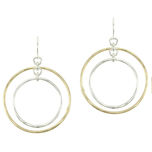 Marjorie Baer Earrings Marjorie Baer Sculptural Rings Wire Earrings - E1704DW Marjorie Baer Sculptural Rings Wire Earrings - E1704DW