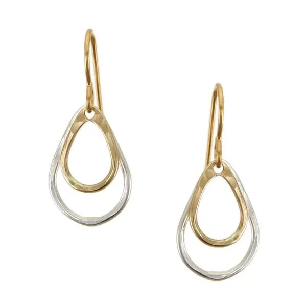 Marjorie Baer Earrings Marjorie Baer Small Double Teardrop Rings Wire Earrings - E1384DW Marjorie Baer Small Double Teardrop Rings Wire Earrings - E1384DW
