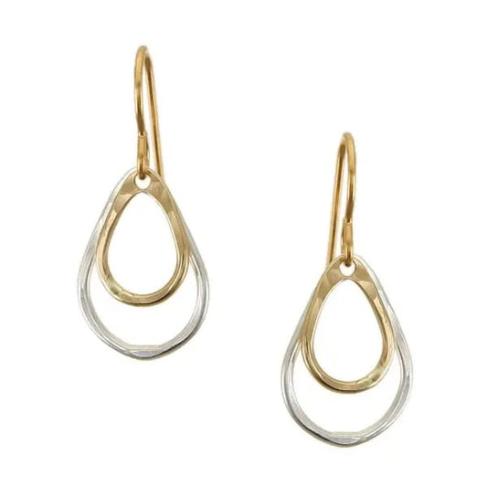 Marjorie Baer Earrings Marjorie Baer Small Double Teardrop Rings Wire Earrings - E1384DW Marjorie Baer Small Double Teardrop Rings Wire Earrings - E1384DW