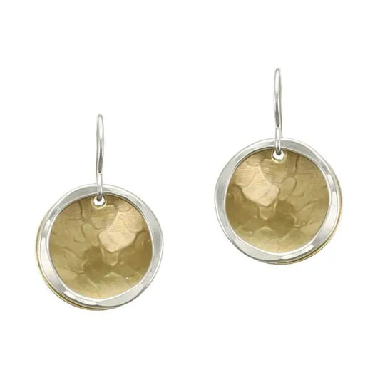 Marjorie Baer Earrings Marjorie Baer Small Layered Disc and Hammered Ring Earrings - E8131DW Marjorie Baer Small Layered Disc and Hammered Ring Earrings - E8131DW