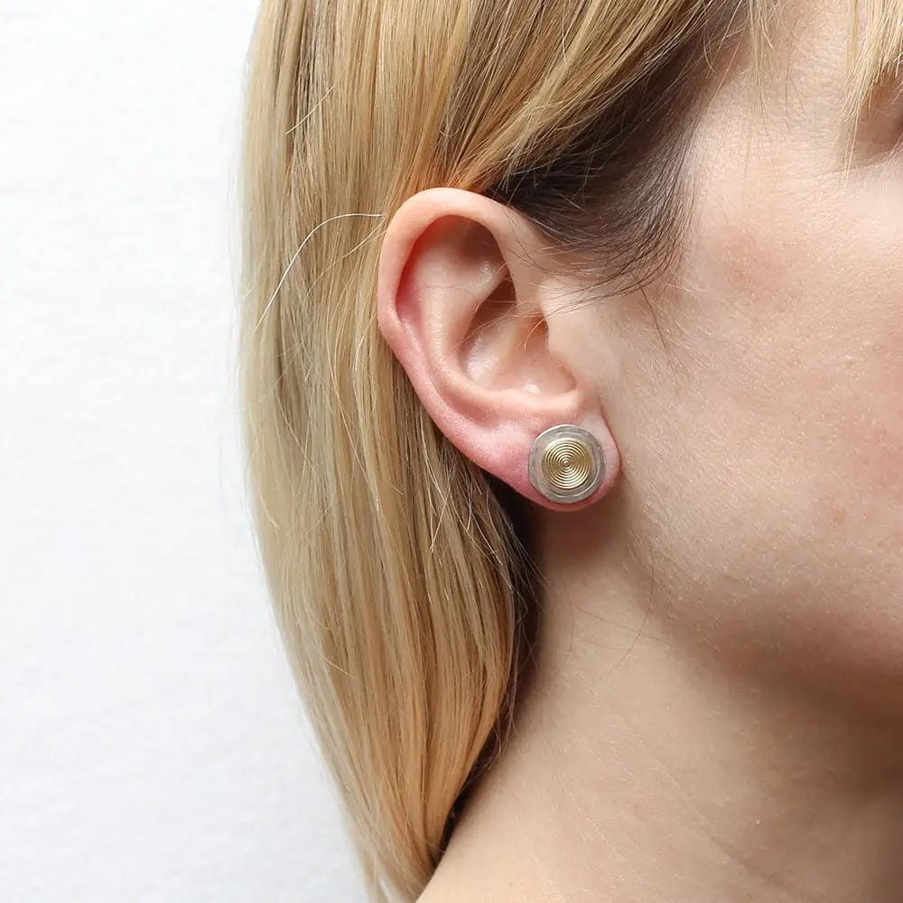Marjorie Baer Earrings Marjorie Baer Small Textured Discs Post Earrings - E1571DP Marjorie Baer Small Textured Discs Post Earrings - E1571DP
